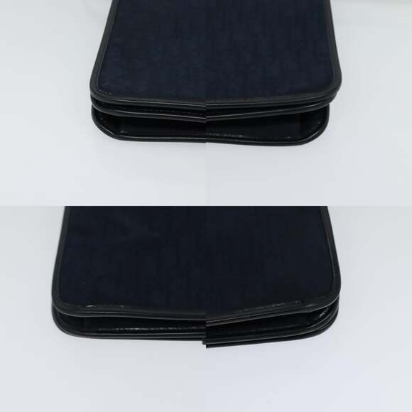 DIOR Trotter Canvas Shoulder Bag Navy Gold - Picture 10 of 12